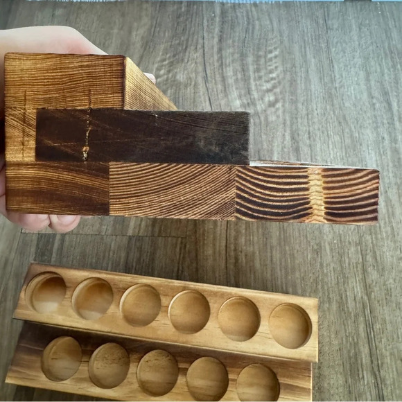 Essential oil organizers wooden tiered set of 3 - Picture 3 of 9